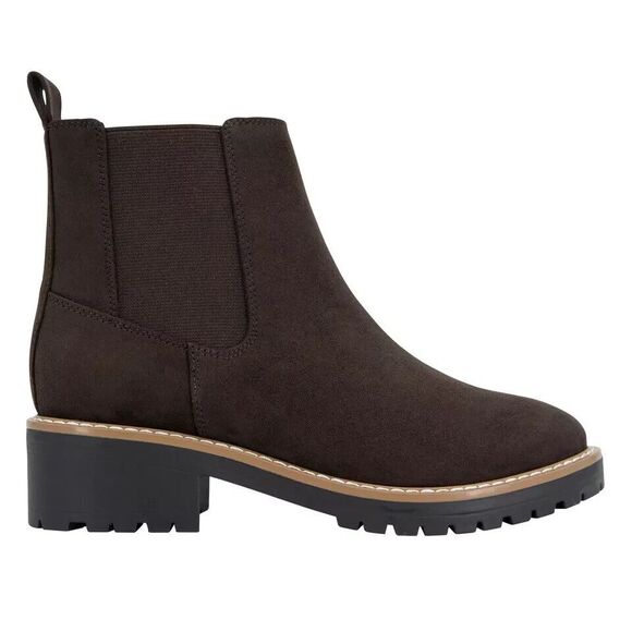 Kensie Ladies' Chelsea Faux Suede Boot, Brown, 8.5 - Picture 4 of 6